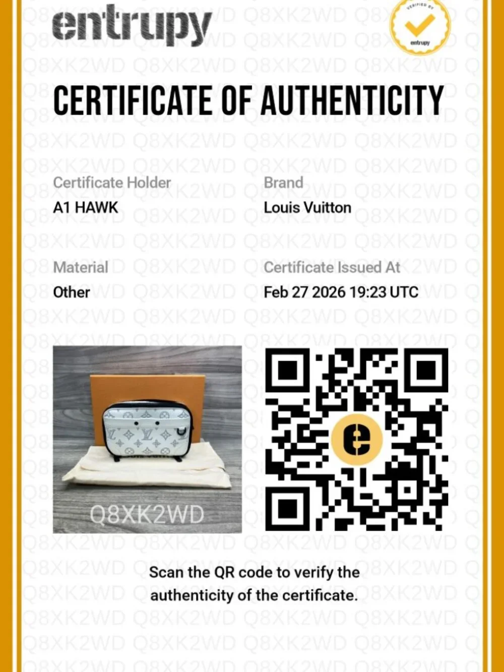 Louis Vuitton Alpha Wearable Wallet Bleached White M25540 *Authentic*
